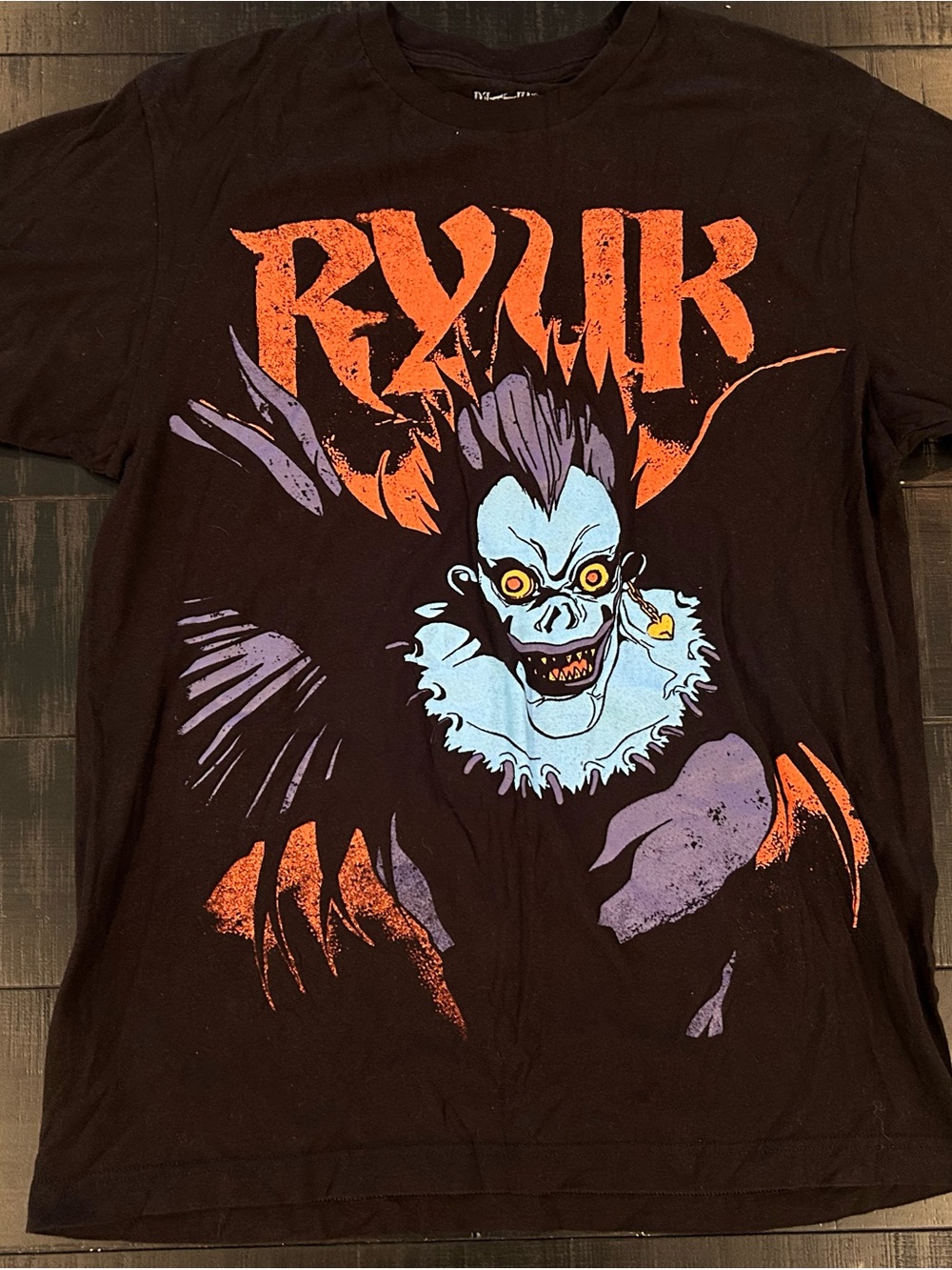 Black Graphic Short Sleeve Tee with Horror Character